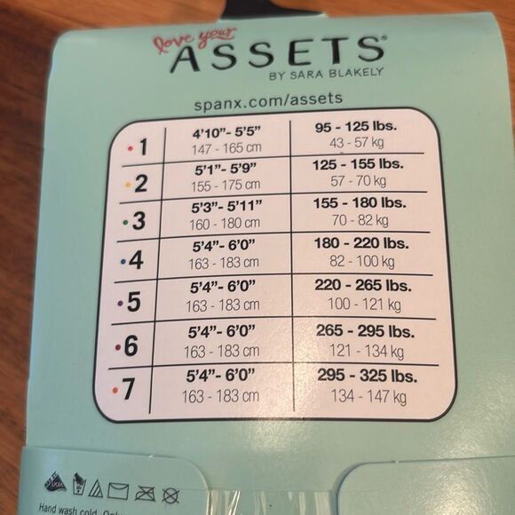 NEW Assets by Sara Blakely Spanx Black Textured Wish Bone Tights 2049 Size 3 - Picture 5 of 7